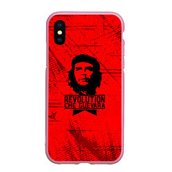 Чехол iPhone XS Max матовый Че Гевара - на красном фоне