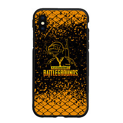 Чехол iPhone XS Max матовый PlayerUnknowns Battlegrounds - брызги, цвет: 3D-черный