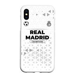 Чехол iPhone XS Max матовый Real Madrid Champions Униформа