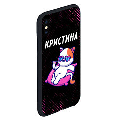 Чехол iPhone XS Max матовый Кристина КОШЕЧКА Потертости, цвет: 3D-черный — фото 2