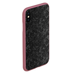 Чехол iPhone XS Max матовый Black marble Черный мрамор, цвет: 3D-малиновый — фото 2