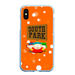 Чехол iPhone XS Max матовый Южный Парк на фоне кружков