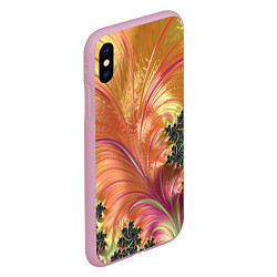 Чехол iPhone XS Max матовый Фрактальный динамичный паттерн, цвет: 3D-розовый — фото 2