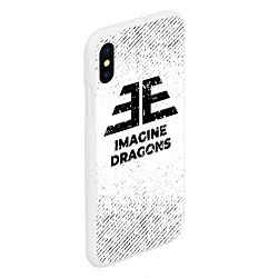 Чехол iPhone XS Max матовый Imagine Dragons с потертостями на светлом фоне, цвет: 3D-белый — фото 2