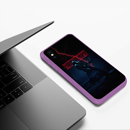 Чехол iPhone XS Max матовый EDDIE MUNSON STRANGER THINGS / 3D-Фиолетовый – фото 3