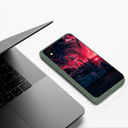 Чехол iPhone XS Max матовый Очень странные дела 4: Vecna season, цвет: 3D-темно-зеленый — фото 2