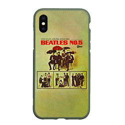 Чехол iPhone XS Max матовый Beatles N0 5, цвет: 3D-темно-зеленый