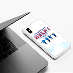 Чехол iPhone XS Max матовый The Beatles Help!, цвет: 3D-белый — фото 2