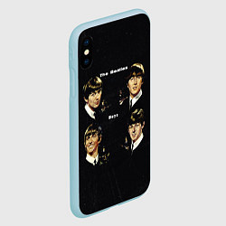 Чехол iPhone XS Max матовый The Beatles Boys, цвет: 3D-голубой — фото 2