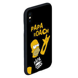 Чехол iPhone XS Max матовый Papa Roach, Гомер Симпсон, цвет: 3D-черный — фото 2