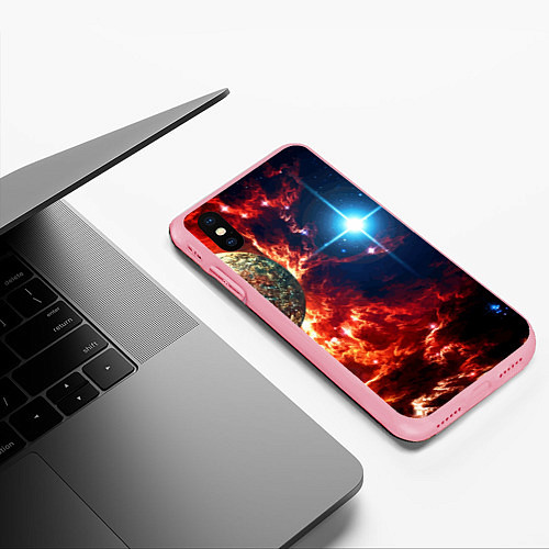 Чехол iPhone XS Max матовый Яркая звезда в космическом пространстве / 3D-Баблгам – фото 3