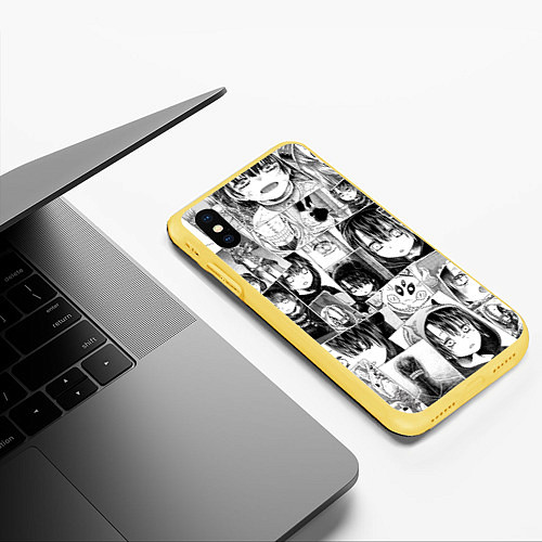 Чехол iPhone XS Max матовый Сомали и лесной дух паттерн / 3D-Желтый – фото 3