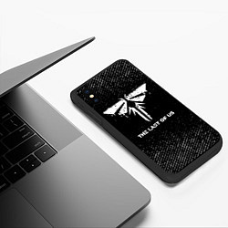 Чехол iPhone XS Max матовый The Last Of Us с потертостями на темном фоне, цвет: 3D-черный — фото 2