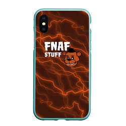 Чехол iPhone XS Max матовый Five Nights At Freddys - молнии, цвет: 3D-мятный