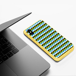 Чехол iPhone XS Max матовый Геометрические треугольники, цвет: 3D-желтый — фото 2