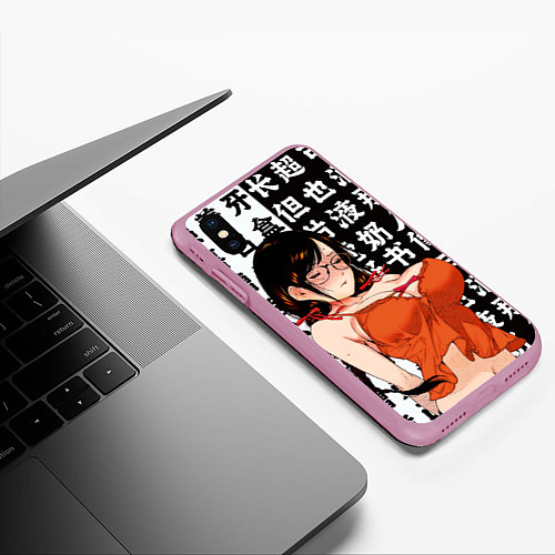 Чехол iPhone XS Max матовый Цубаса Ханэкава - monogatari series / 3D-Розовый – фото 3
