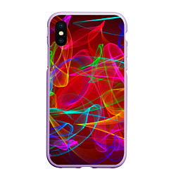 Чехол iPhone XS Max матовый Colored smoke, цвет: 3D-сиреневый