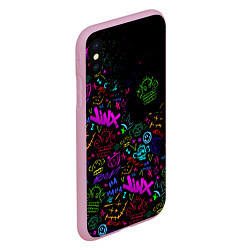 Чехол iPhone XS Max матовый League Of Legends неон - Arcane logo, цвет: 3D-розовый — фото 2