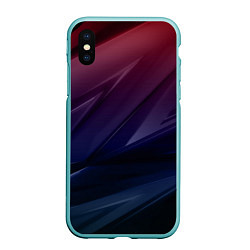 Чехол iPhone XS Max матовый Geometry violet dark, цвет: 3D-мятный