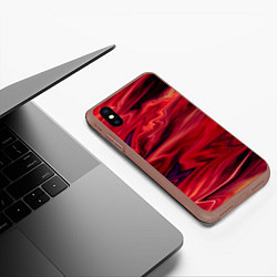 Чехол iPhone XS Max матовый Красный абстрактный модный узор, цвет: 3D-коричневый — фото 2