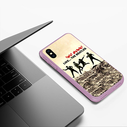 Чехол iPhone XS Max матовый Twist and Shout - The Beatles / 3D-Сиреневый – фото 3