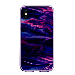 Чехол iPhone XS Max матовый Фиолетово-розовый абстрактный узор, цвет: 3D-светло-сиреневый