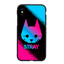 Чехол iPhone XS Max матовый Stray - Neon Gradient, цвет: 3D-черный