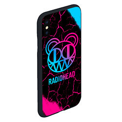 Чехол iPhone XS Max матовый Radiohead - neon gradient, цвет: 3D-черный — фото 2