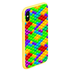 Чехол iPhone XS Max матовый LEGO конструктор, цвет: 3D-желтый — фото 2