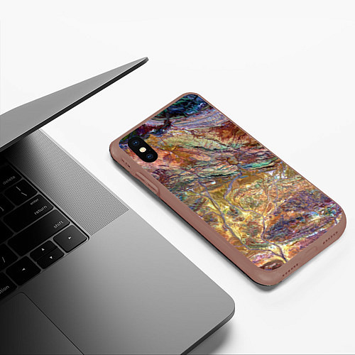 Чехол iPhone XS Max матовый Горная порода возраст которых превышает 3,6 миллиа / 3D-Коричневый – фото 3