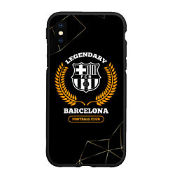 Чехол iPhone XS Max матовый Barcelona - legendary football club на темном фоне, цвет: 3D-черный