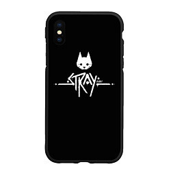 Чехол iPhone XS Max матовый Stray night cat, цвет: 3D-черный