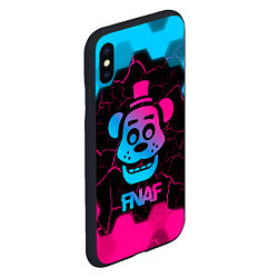 Чехол iPhone XS Max матовый FNAF мишка - neon gradient, цвет: 3D-черный — фото 2