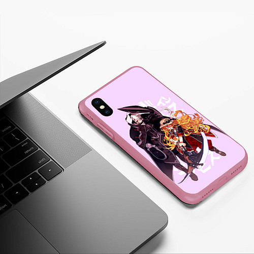 Чехол iPhone XS Max матовый Озен и Лиза из аниме Made in Abyss / 3D-Малиновый – фото 3