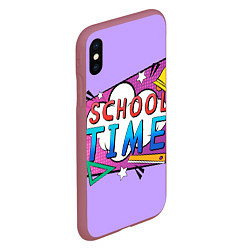 Чехол iPhone XS Max матовый School time, цвет: 3D-малиновый — фото 2