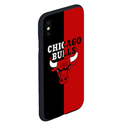 Чехол iPhone XS Max матовый Чикаго Буллз black & red, цвет: 3D-черный — фото 2