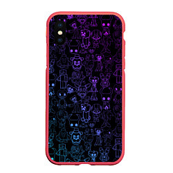 Чехол iPhone XS Max матовый Разные персонажи игр, цвет: 3D-красный