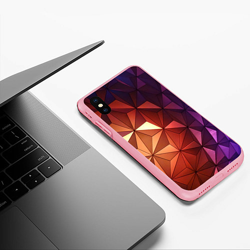 Чехол iPhone XS Max матовый Абстрактная металлическая поверхность планеты / 3D-Баблгам – фото 3