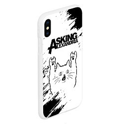 Чехол iPhone XS Max матовый Asking Alexandria рок кот на светлом фоне, цвет: 3D-белый — фото 2