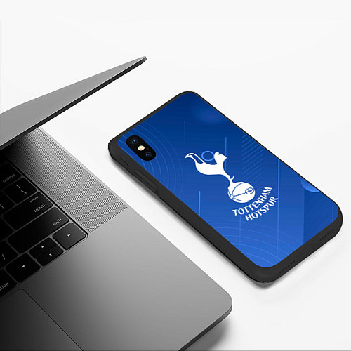 Чехол iPhone XS Max матовый Tottenham hotspur SPORT / 3D-Черный – фото 3