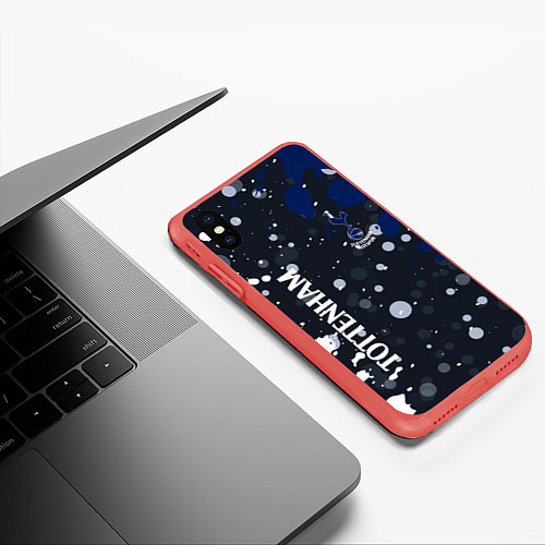 Чехол iPhone XS Max матовый Tottenham hotspur Краска / 3D-Красный – фото 3