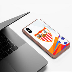 Чехол iPhone XS Max матовый Sevilla Абстракция, цвет: 3D-коричневый — фото 2