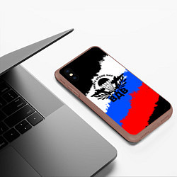 Чехол iPhone XS Max матовый ВДВ - герб и триколор, цвет: 3D-коричневый — фото 2
