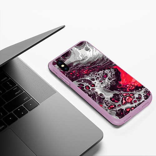 Чехол iPhone XS Max матовый Ожег / 3D-Сиреневый – фото 3