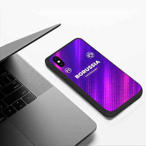 Чехол iPhone XS Max матовый Borussia legendary sport grunge / 3D-Черный – фото 3