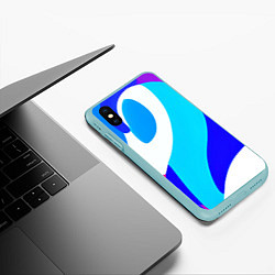 Чехол iPhone XS Max матовый Яркая авангардная абстракция, цвет: 3D-мятный — фото 2