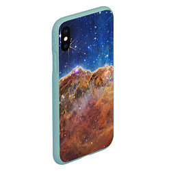 Чехол iPhone XS Max матовый Туманность Киля, цвет: 3D-мятный — фото 2