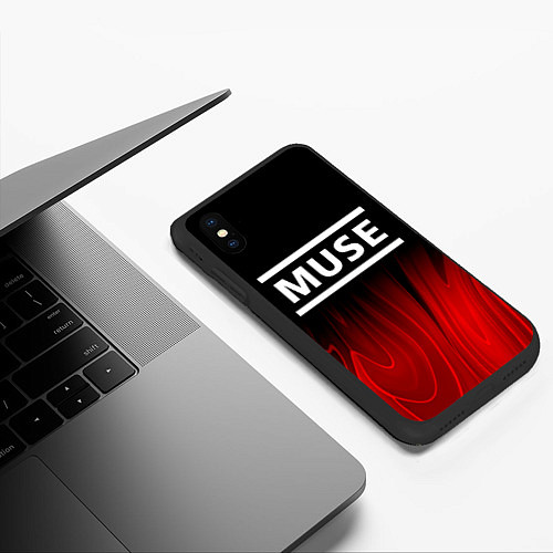 Чехол iPhone XS Max матовый Muse red plasma / 3D-Черный – фото 3