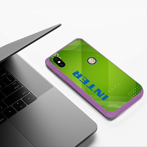 Чехол iPhone XS Max матовый Inter Поле / 3D-Фиолетовый – фото 3