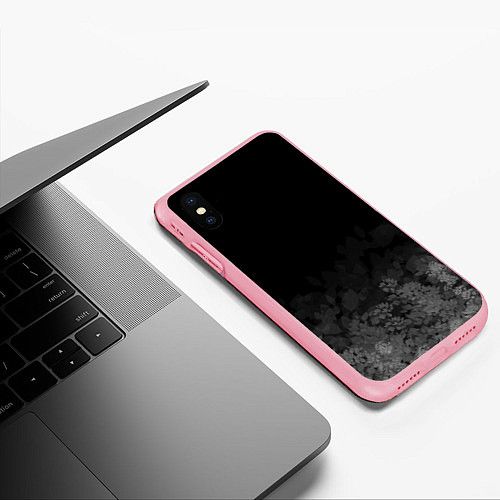 Чехол iPhone XS Max матовый Листва на темном фоне / 3D-Баблгам – фото 3